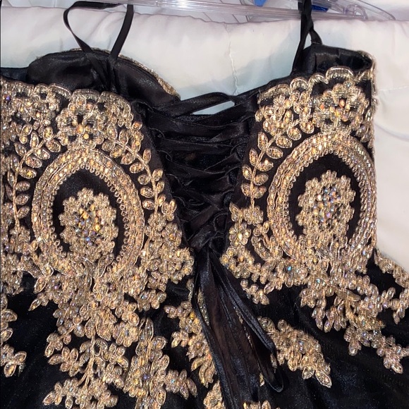 Strapless Black prom/quince dress - Picture 5 of 8